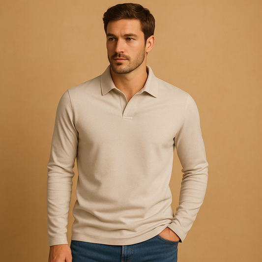 Katoenen poloshirt voor heren met klassieke pasvorm