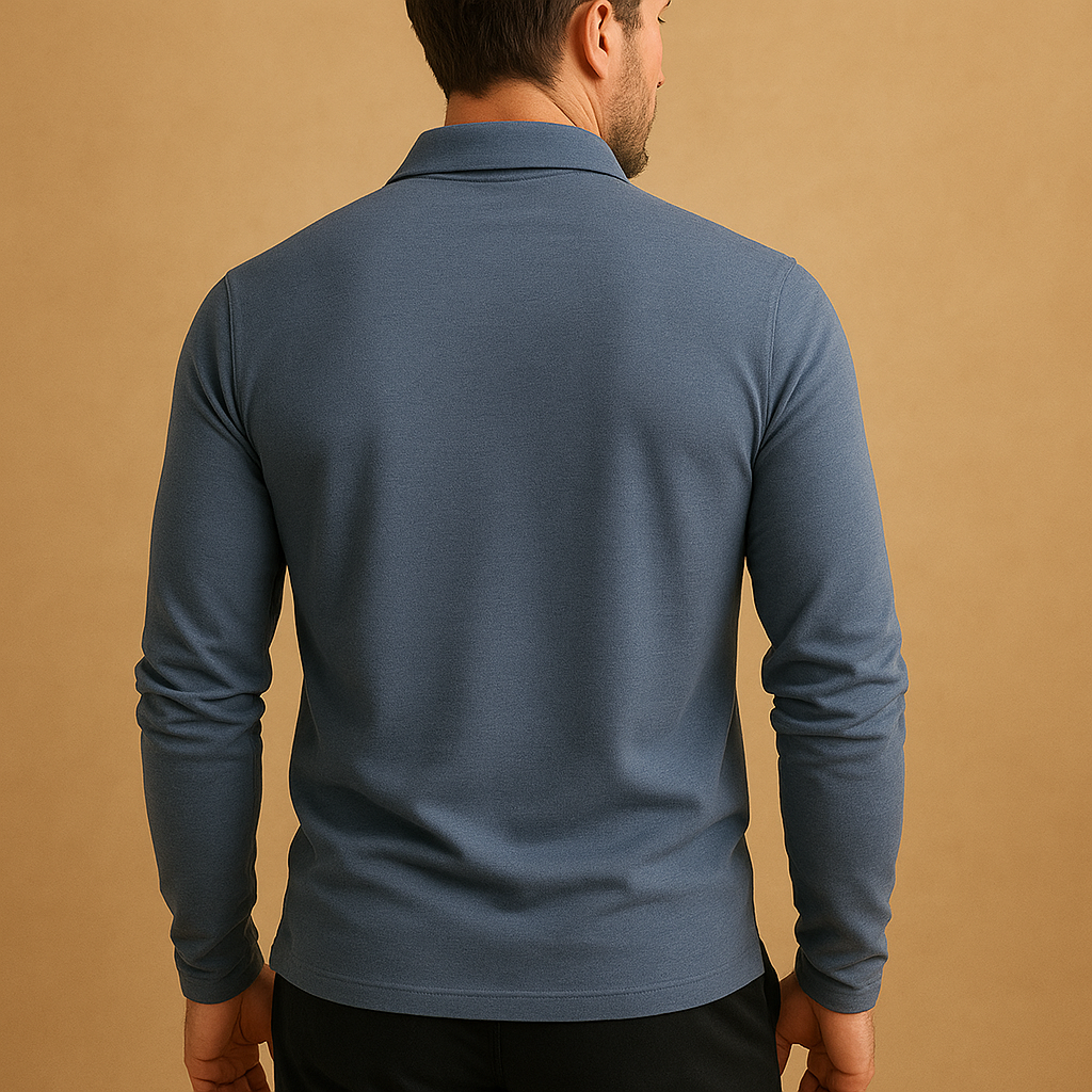 Katoenen poloshirt voor heren met klassieke pasvorm