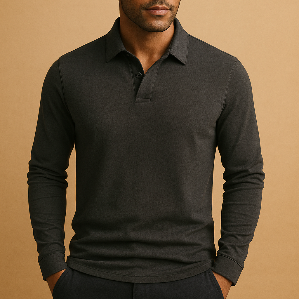 Katoenen poloshirt voor heren met klassieke pasvorm