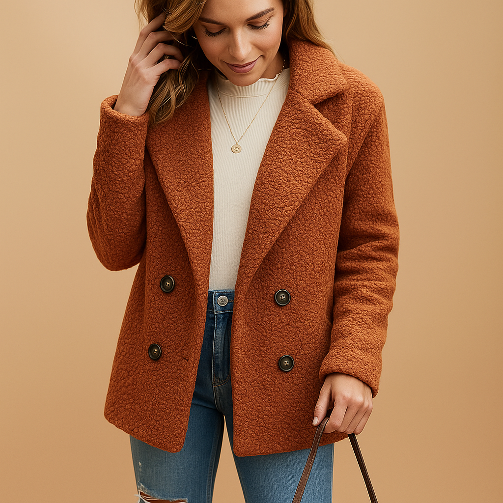 Korte winterjas met knoopsluiting