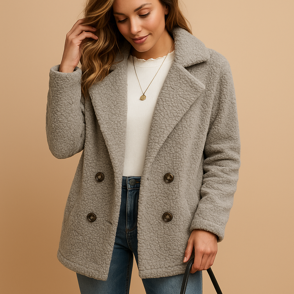 Korte winterjas met knoopsluiting