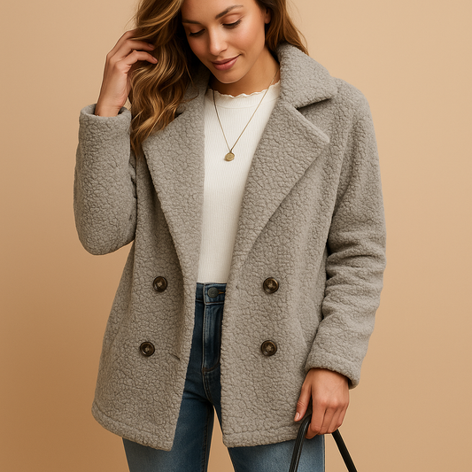 Korte winterjas met knoopsluiting