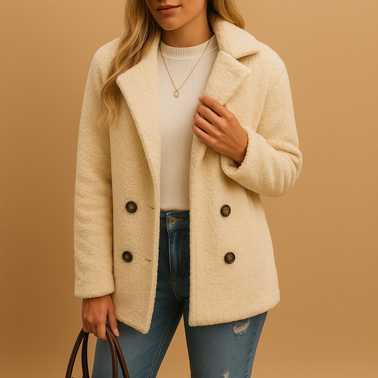 Korte winterjas met knoopsluiting