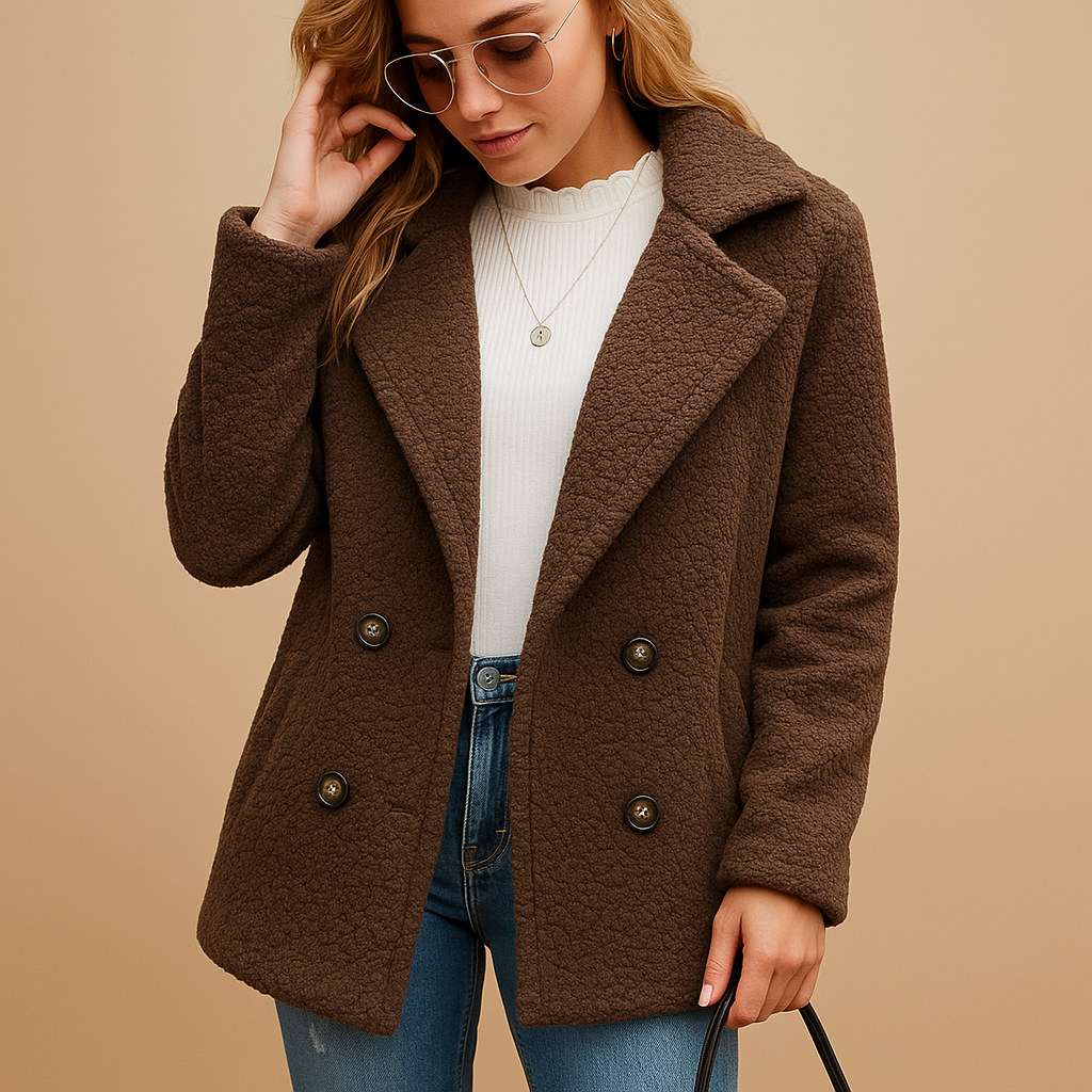 Korte winterjas met knoopsluiting