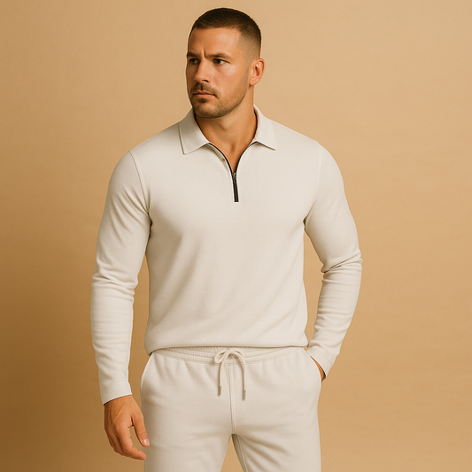 Moderne heren tracksuit met rits en tapered broek