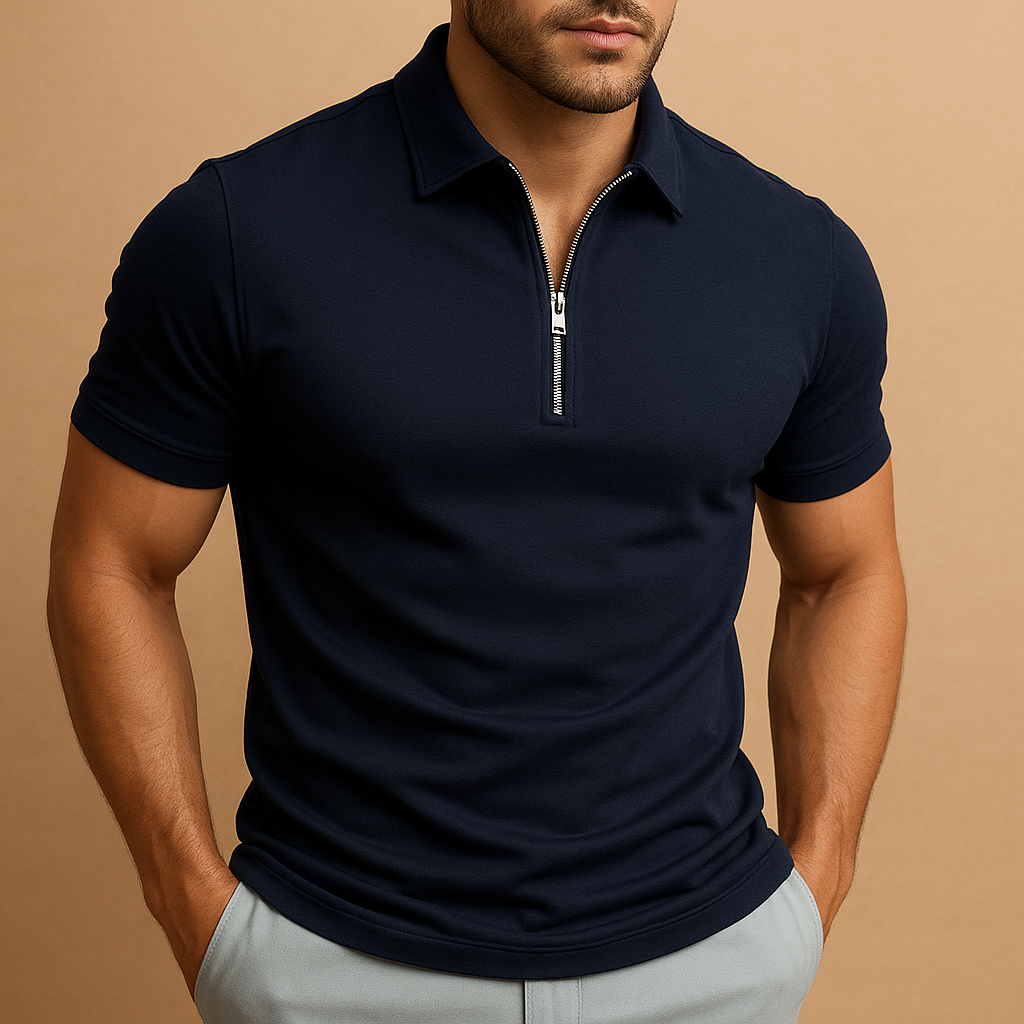 Moderne polo met ritssluiting voor heren