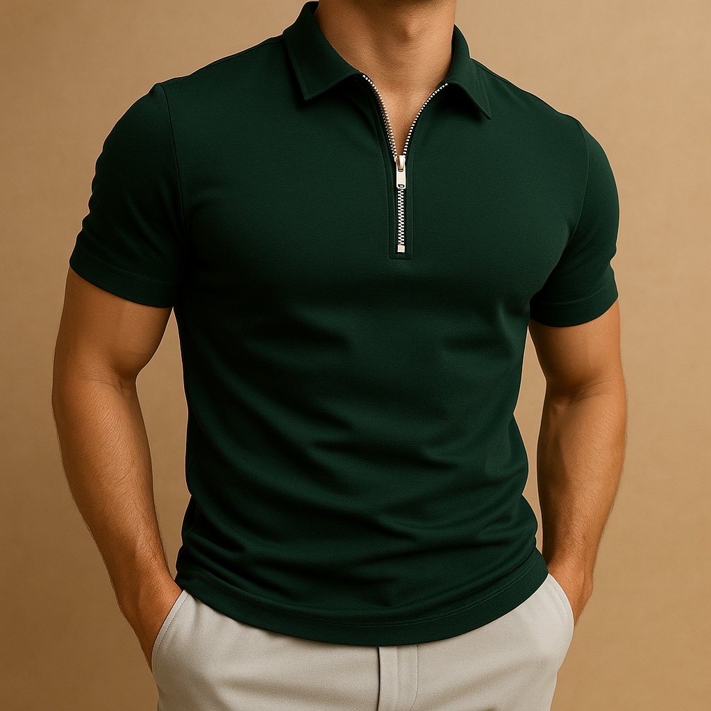 Moderne polo met ritssluiting voor heren