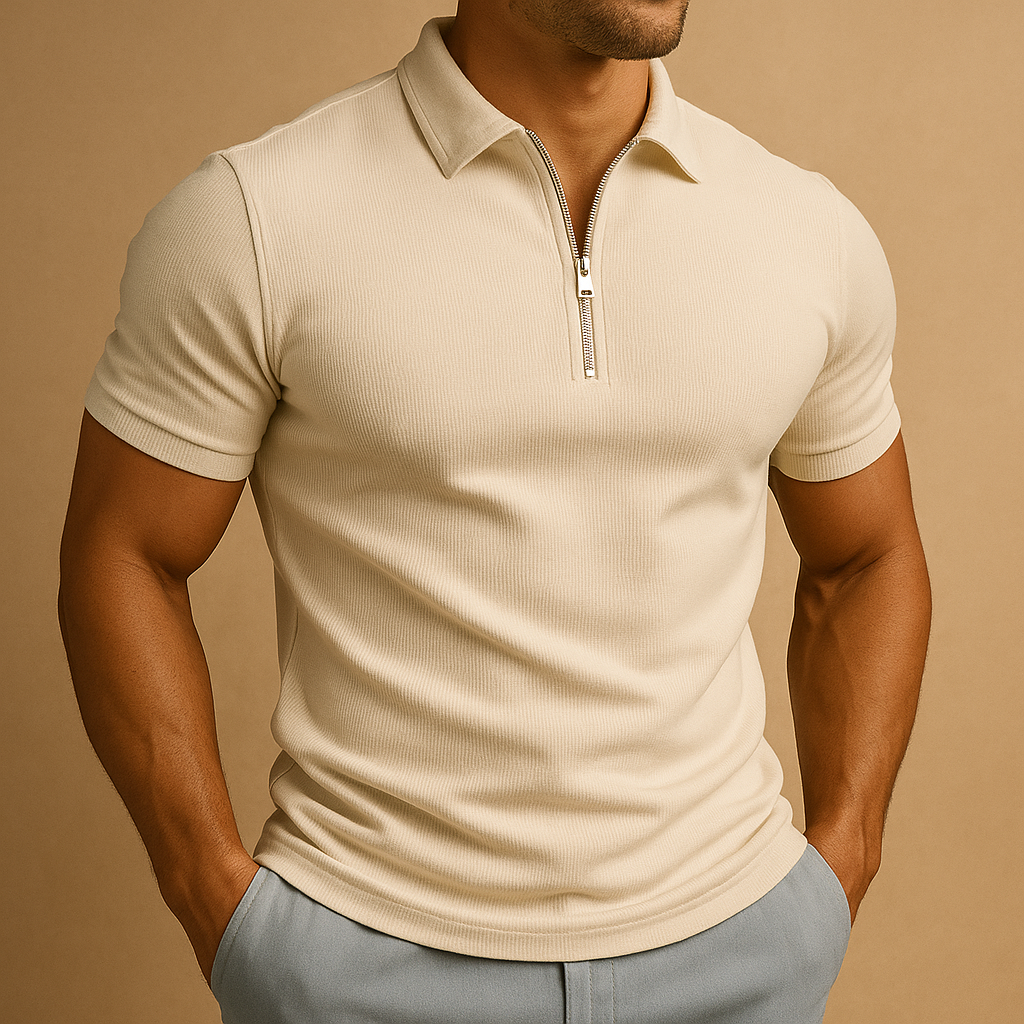 Moderne polo met ritssluiting voor heren