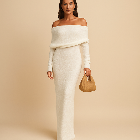 Off-shoulder zomerjurk met elegante pasvorm