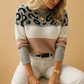 Oversized trui met luipaardprint