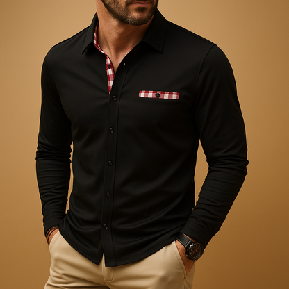 Polo shirt met lange mouwen en kraag voor heren