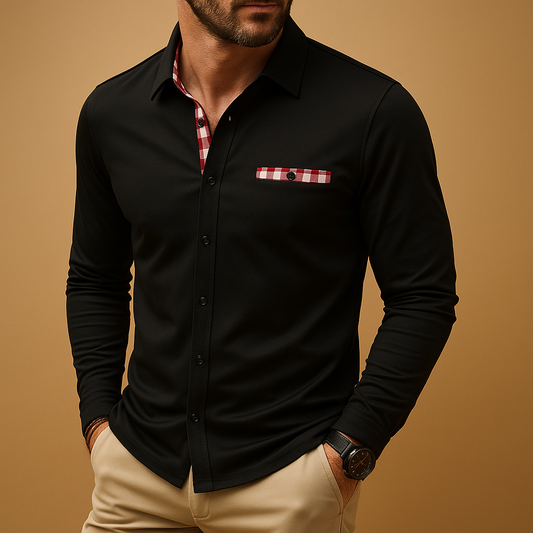 Polo shirt met lange mouwen en kraag voor heren