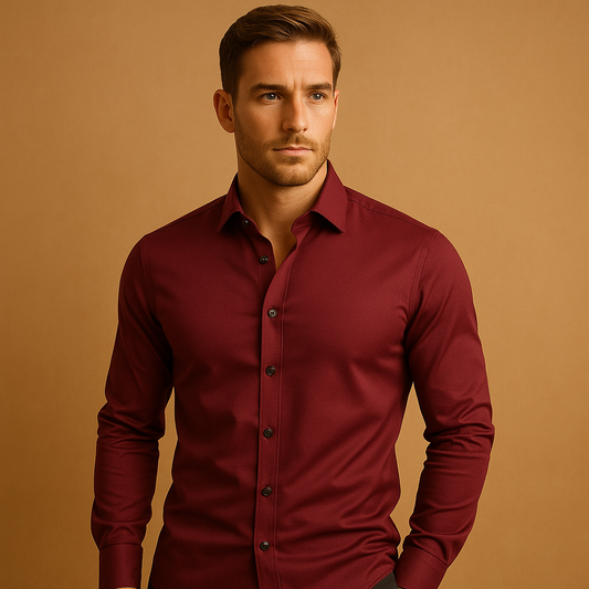 Slim fit overhemd voor heren met stretch