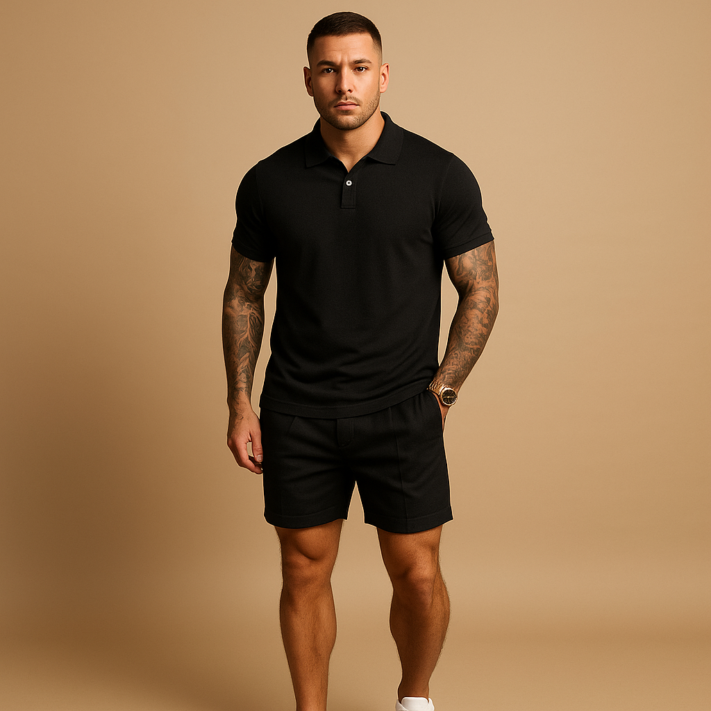 Streetwear set met overhemd en short