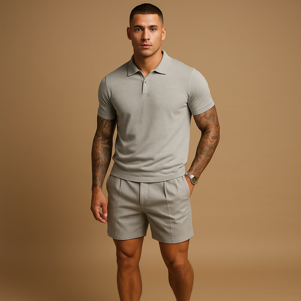 Streetwear set met overhemd en short