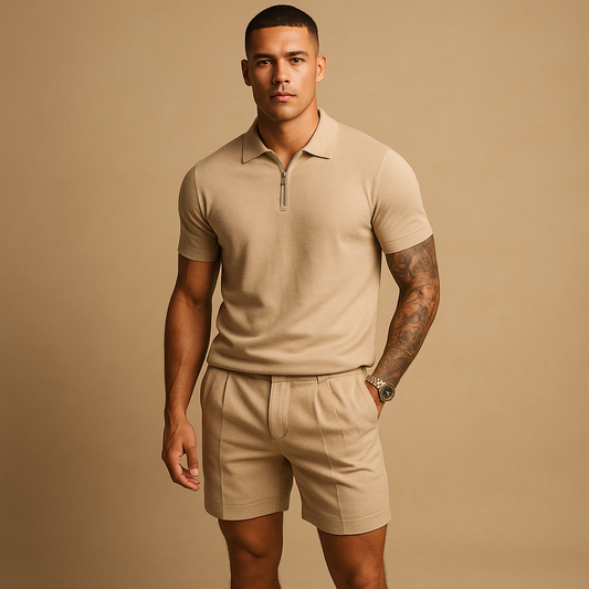 Streetwear set met overhemd en short