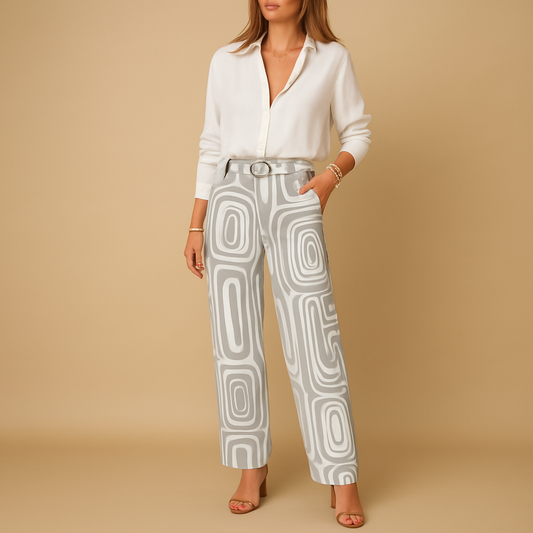 Tijdloze set met lange mouwen blouse en broek