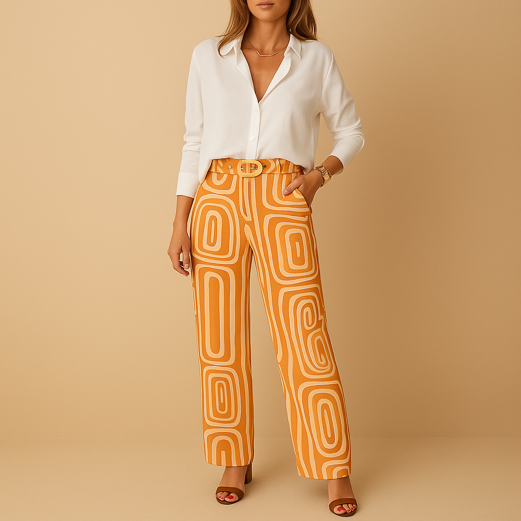 Tijdloze set met lange mouwen blouse en broek