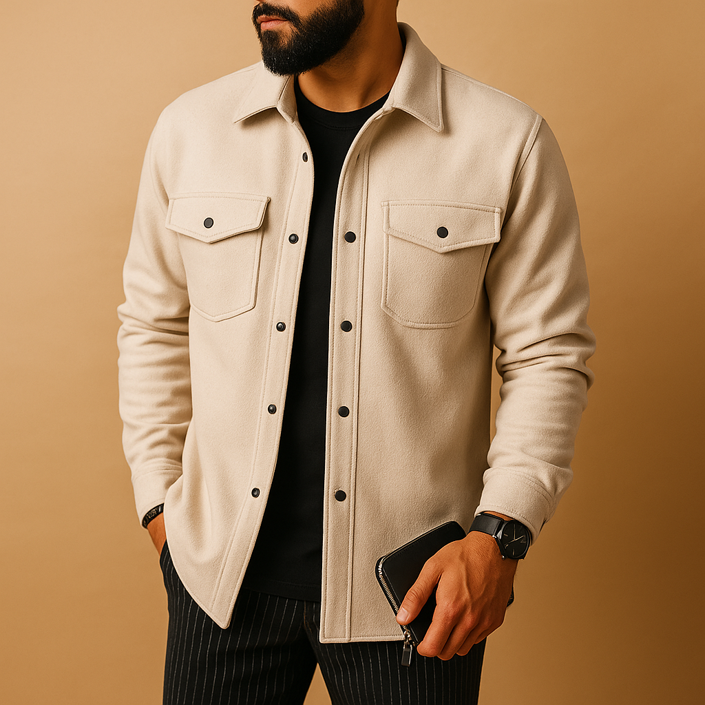 Warme casual flanellen blouse voor heren
