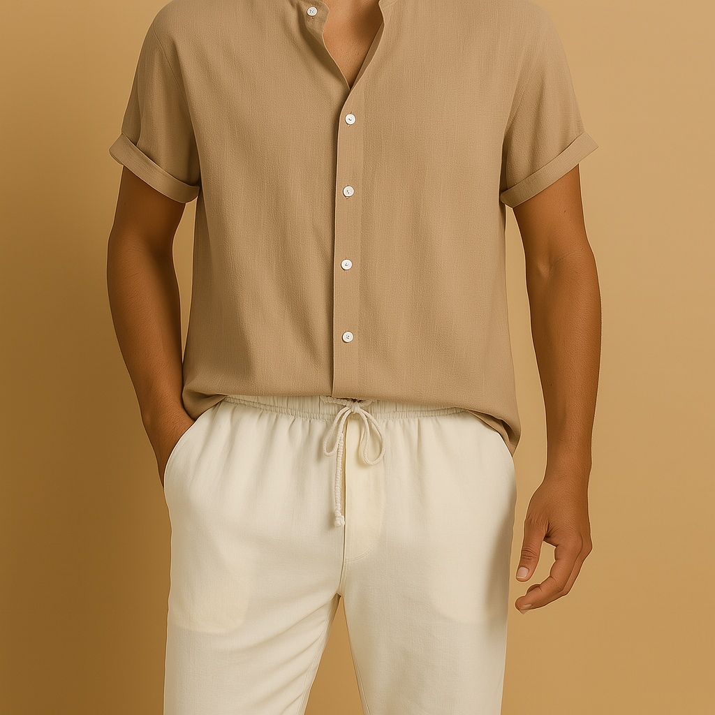 Tweedelige set zomeroutfit voor heren met tijdloos design