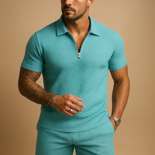 Zomers set met T-shirt en short met rits voor heren
